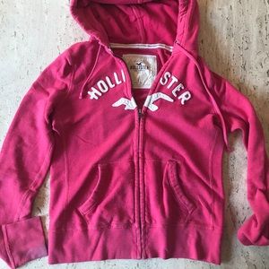 Pink Hollister zip up jacket
